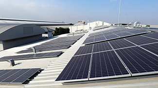 Solar Power Panels on a rooftop